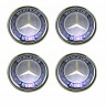 Колпачки на диски Mercedes Benz 65/60/12 хром с синим 