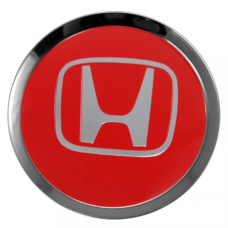 Заглушки для диска со стикером Honda (64/60/6) красный