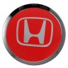 Заглушки для диска со стикером Honda (64/60/6) красный