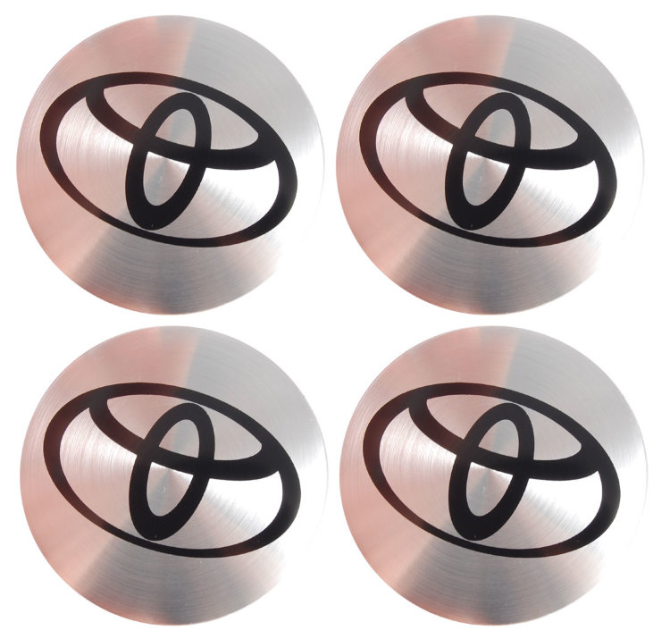 Наклейки на диски Toyota silver black сфера 56 мм 