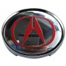 Колпачки на диски 62/56/8 хром со стикером Acura хром и красный