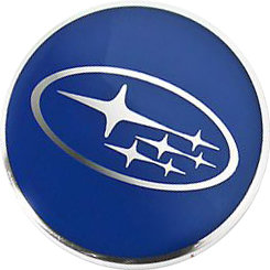 Вставка в диски КиК Рапид с логотипом Subaru 63/55/6 серебро синий