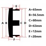 Колпачки на диски  Mercedes Amg Affaltterbach 65/60/12 черный