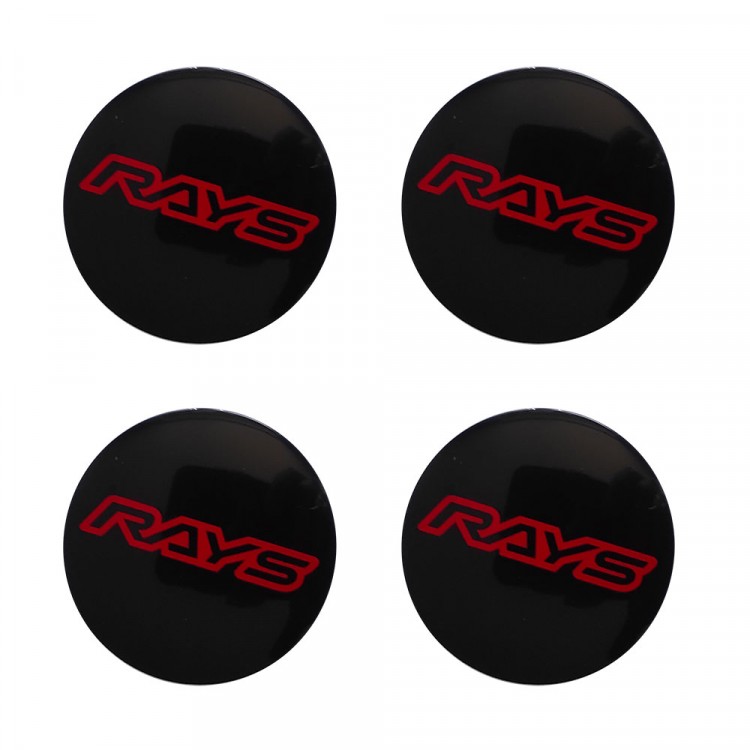 Наклейки на диски RAYS 44.5 мм сфера алюминиевые черные с красным