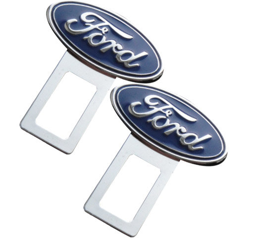 Заглушка ремня безопасности с логотипом Ford хром синий