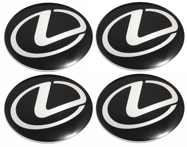 Наклейки на диски и колпаки Lexus сфера 60 мм черные 