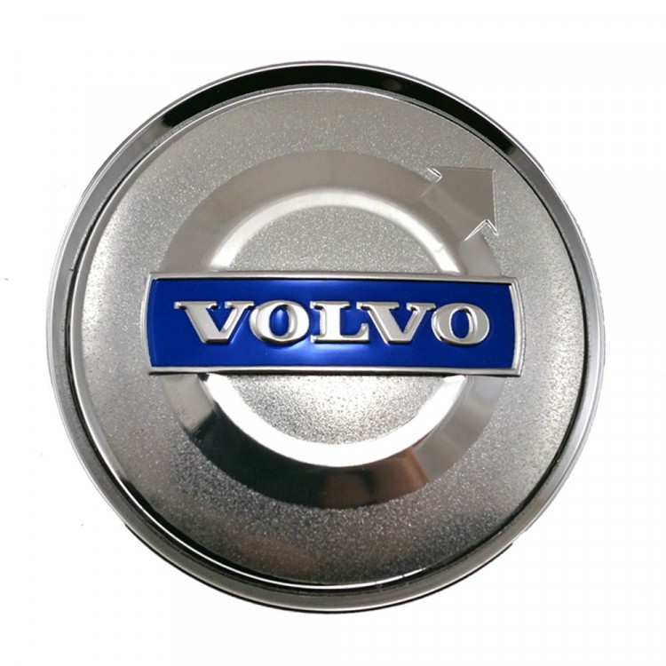 Заглушка для диска Volvo (64/60/6) хром+синий  