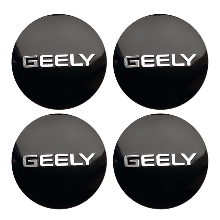 Наклейки на диски Geely 56 мм сфера черные тюнинговые
