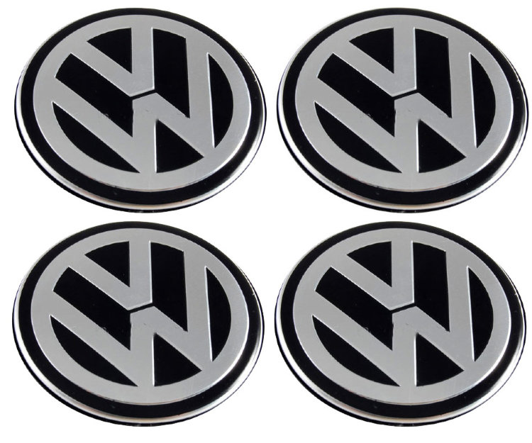Наклейки на диски Volkswagen black 56 мм с юбкой 