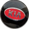 Колпачок на диски KIA 68/57/12 черный и красный хромированный 