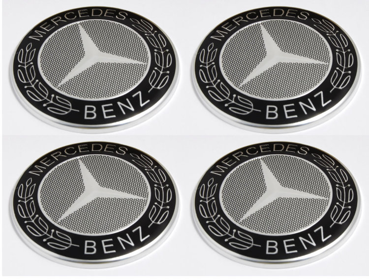 Наклейки на диски Mercedes-benz silver 60 мм c юбкой 