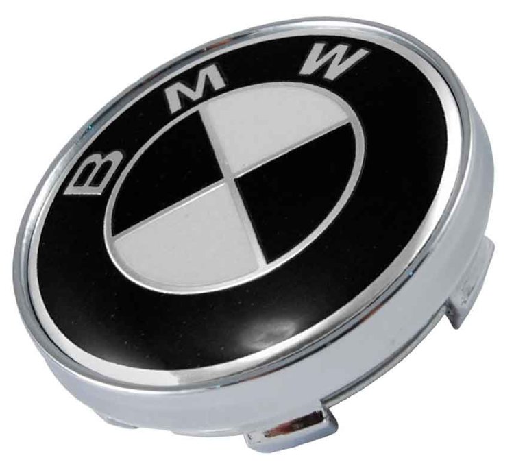 Колпачок на диски BMW 60/56/9 черно-белый хром  