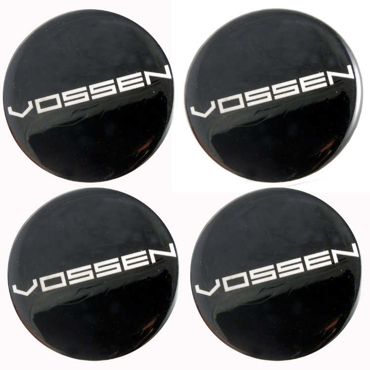 Наклейки черные Vossen силиконовые 55 мм белая эмблема 