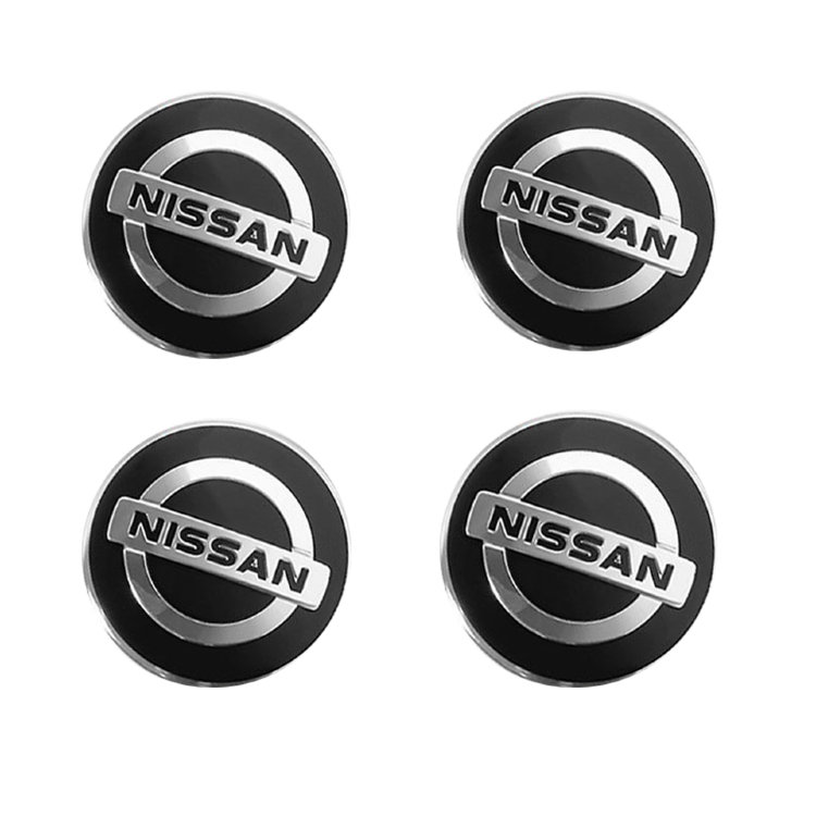 Наклейки на диски Nissan black сфера 56 мм 