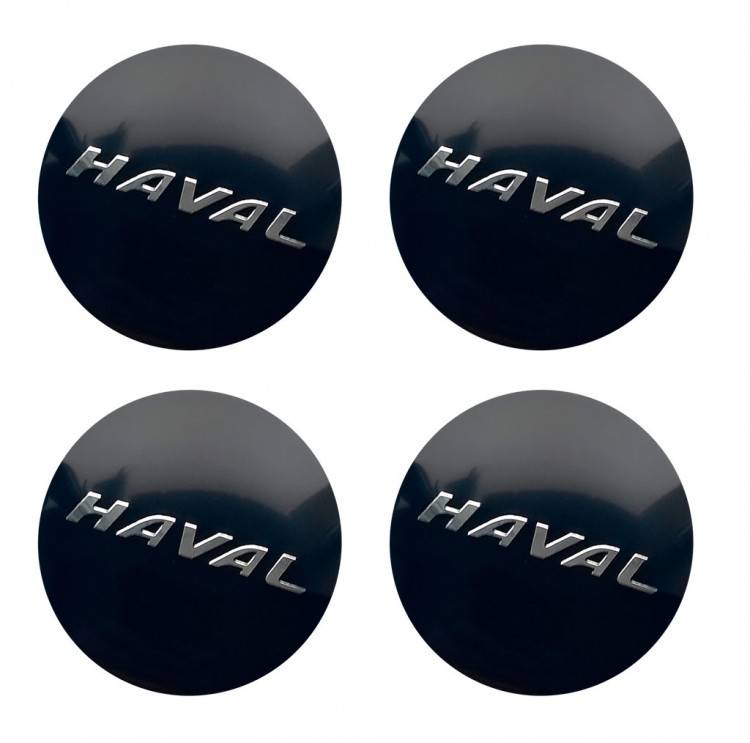 Наклейки на диски Haval 60 мм сфера черные тюнинговые 