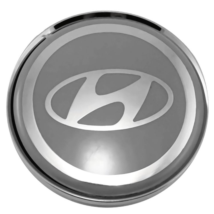 Заглушка литого диска Hyundai 63/58/8 серый+хром