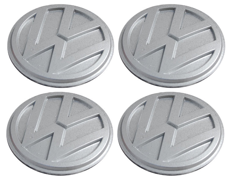 Наклейки на диски Volkswagen 60 мм 3D пластик серые 