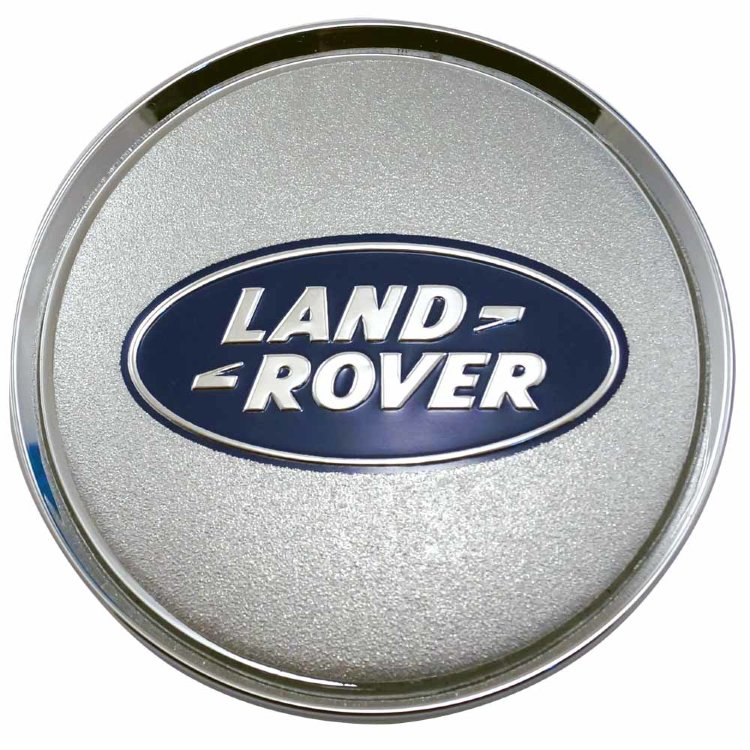 Заглушка для диска со стикером Land Rover (63/58/8) хром+синий