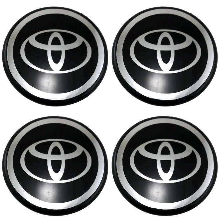 Наклейки на литой диск или колпак колеса Toyota / Тойота 58 мм black/chrome