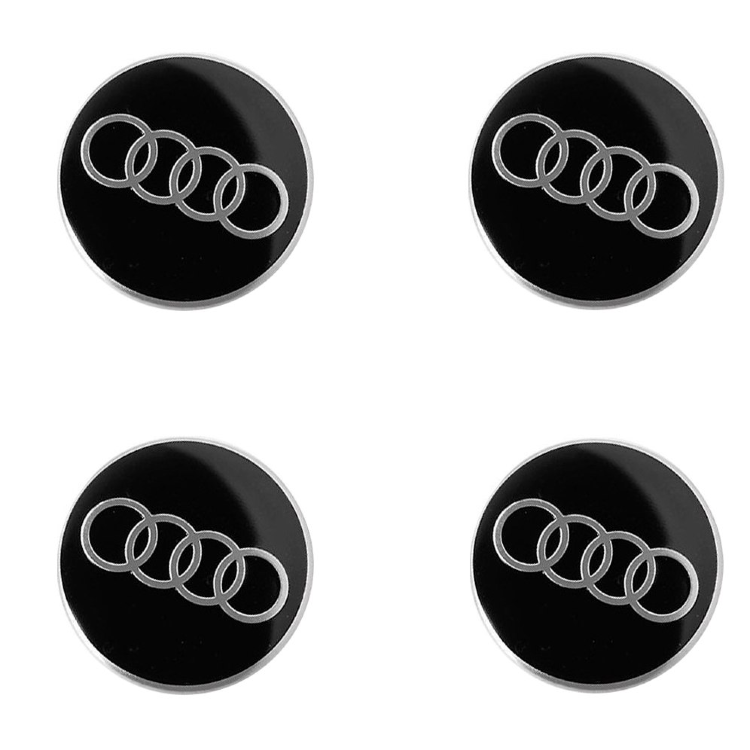 Наклейки на диски Audi black сфера 70 мм алюминий