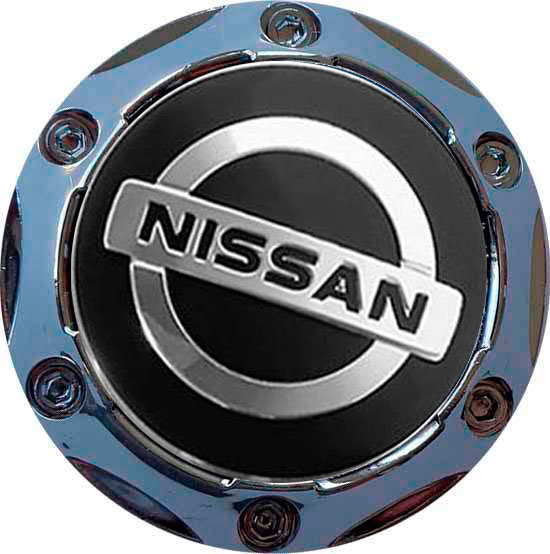 Колпачок на диски Nissan 64/56/9 черный-хром конус