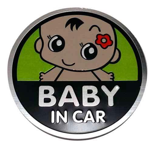 Наклейки на заднее стекло Baby in car 75 мм зеленая