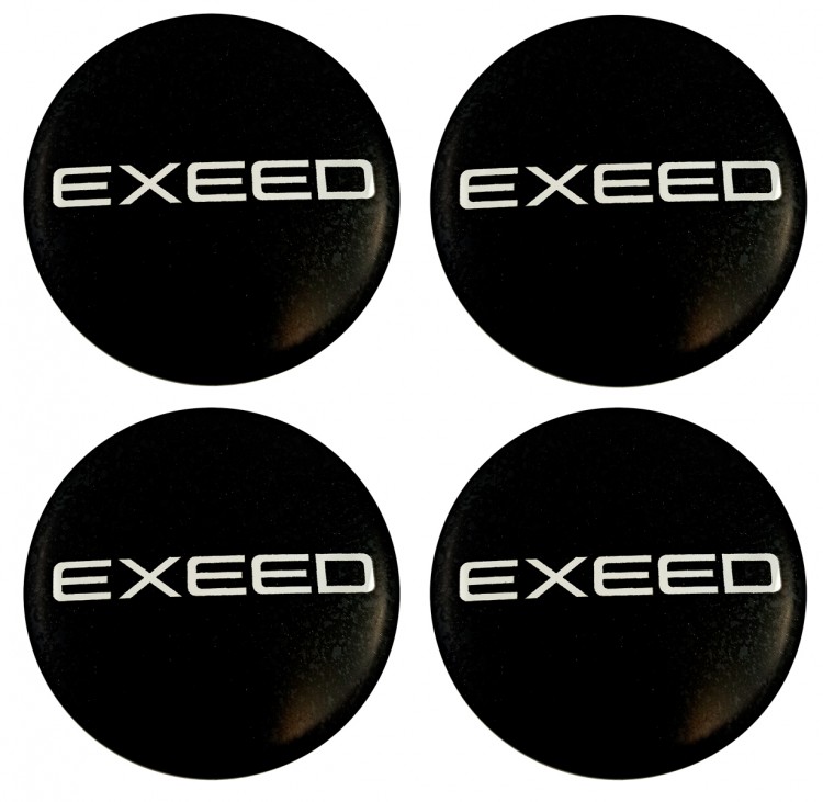 Наклейки на диски Exeed 54 мм сфера черные 
