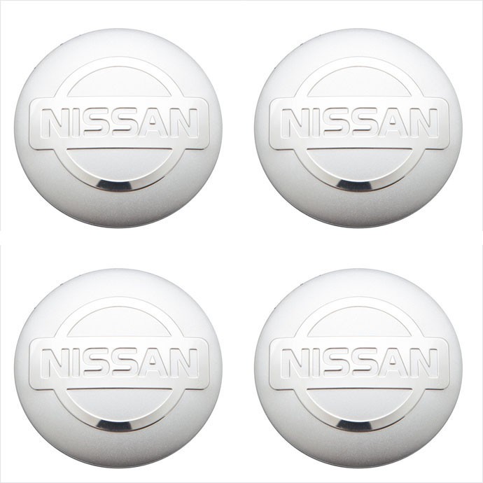 Наклейки на диски Nissan серебристые с хромом сфера 56 мм 