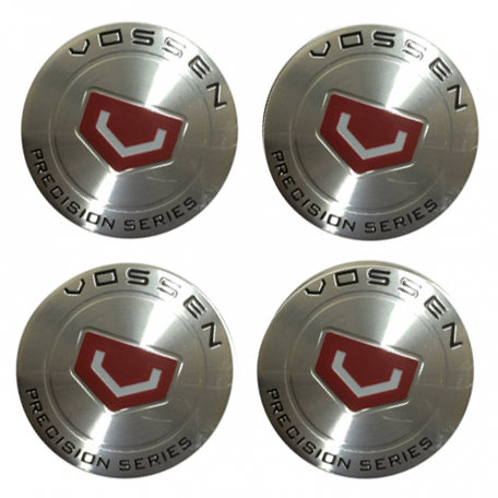 Наклейки на диски Vossen silver-red сфера 65 мм