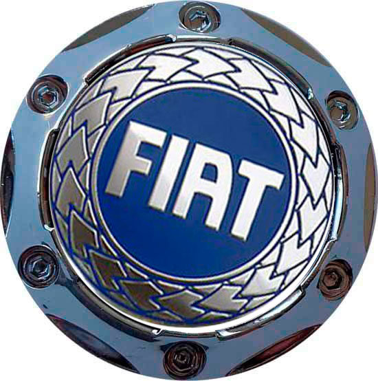 Колпачок на диски Fiat 64/56/9 хром-синий конус