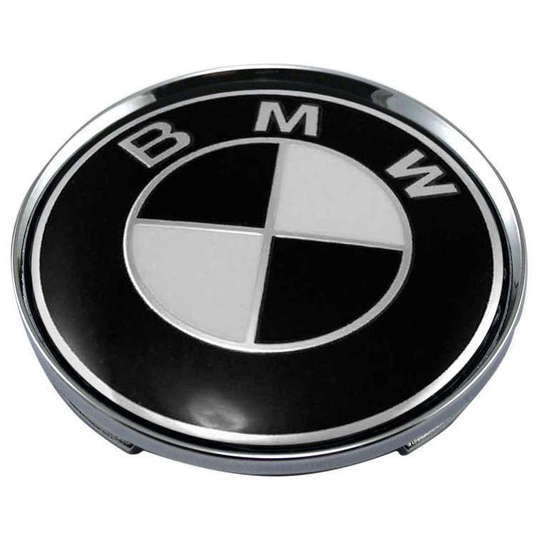Колпачки на диски 62/56/8 со стикером BMW черный/хром