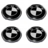 Колпачки на диски 62/56/8 со стикером BMW черный/хром
