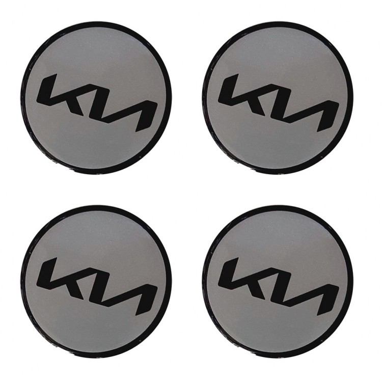 Наклейки на диски KIA 60 мм светлые силикон новый логотип