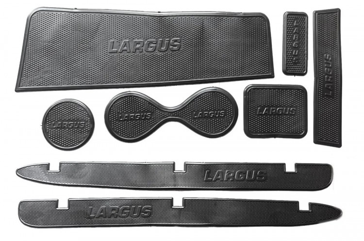 Коврики в подстаканники и дверные ниши Lada Largus (Лада Ларгус)) комплект 