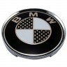 Колпачки на диски 62/56/8 со стикером BMW черный/карбон 
