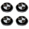 Колпачки на диски 62/56/8 со стикером BMW черный/карбон 