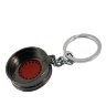 Брелок для ключей литой диск черный металлик + красный задник