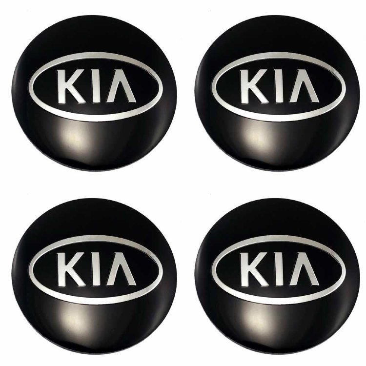 Наклейки на диски KIA сфера 65 мм черные 