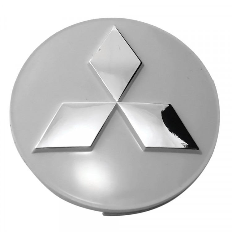 Купить заглушка диска Mitsubishi иджица 60/57/13 молочно-серый и хром в Санкт-Петербурге, продажа в интернет-магазине