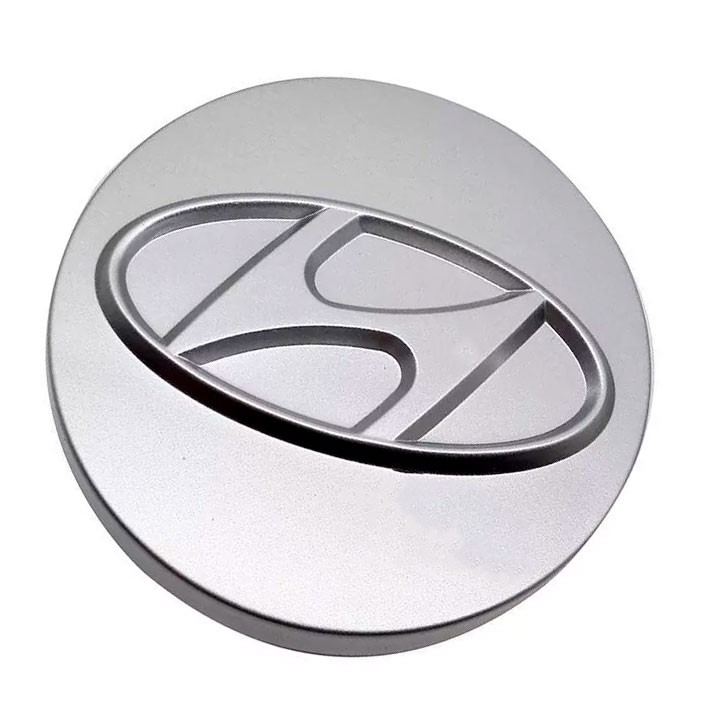 Колпачок на диски Хендай 57/52/11 серебристый рельефный логотип