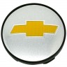 Колпачки на диски Chevrolet 60/56/9 хром/желтый 