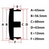 Колпачки на диски STR 65/60/12 карбон 