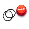 Заглушка литого диска Rays 56-58 мм металл конус RED