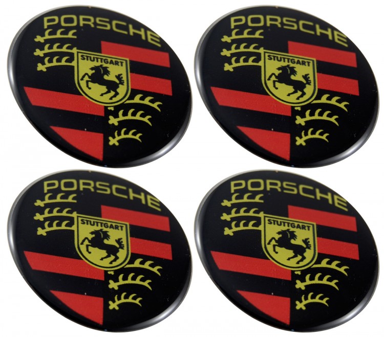 Наклейки на диски Porsche 45 мм силиконовые черные