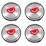 Колпачки на диски Vossen 60/54/10 серебристые с красным