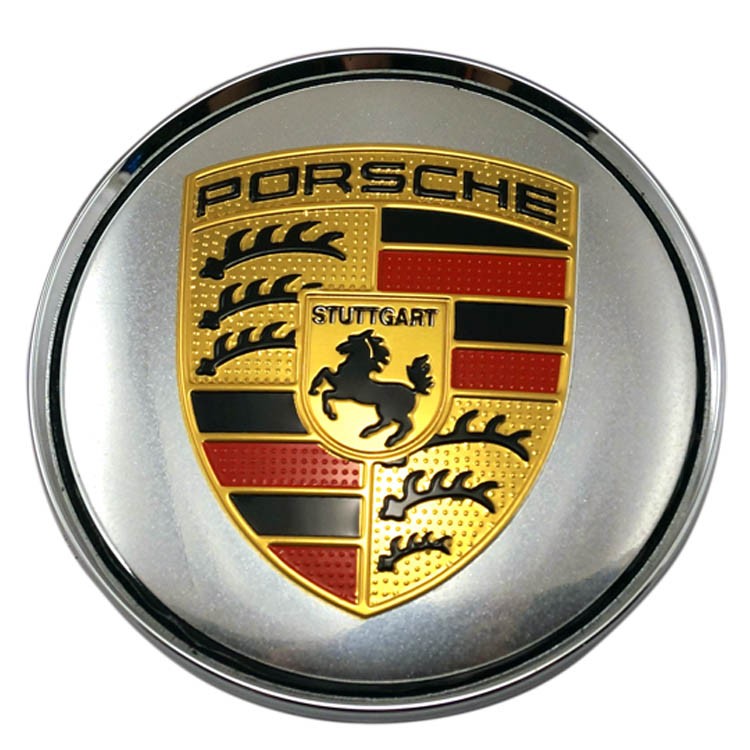 Заглушка ступицы Porsche (68/62.5/10) хром серебристая