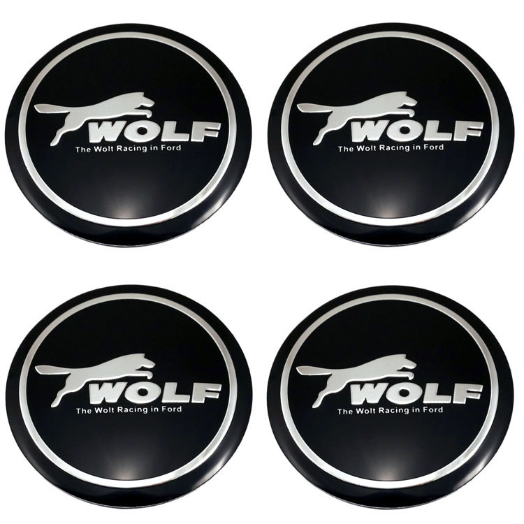 Наклейки на диски Wolf 56 мм сфера черный/хром