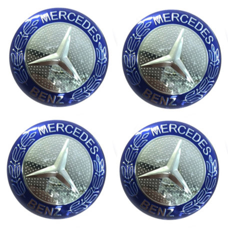 Наклейки на диски Mercedes blue линза 65 мм