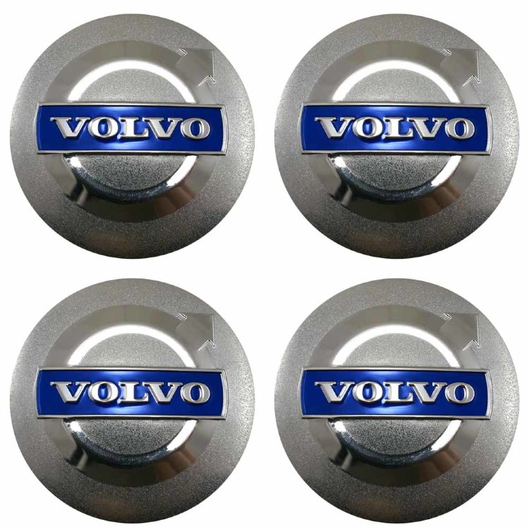 Стикеры на колпачки с синим логотипом Volvo 56 мм 
